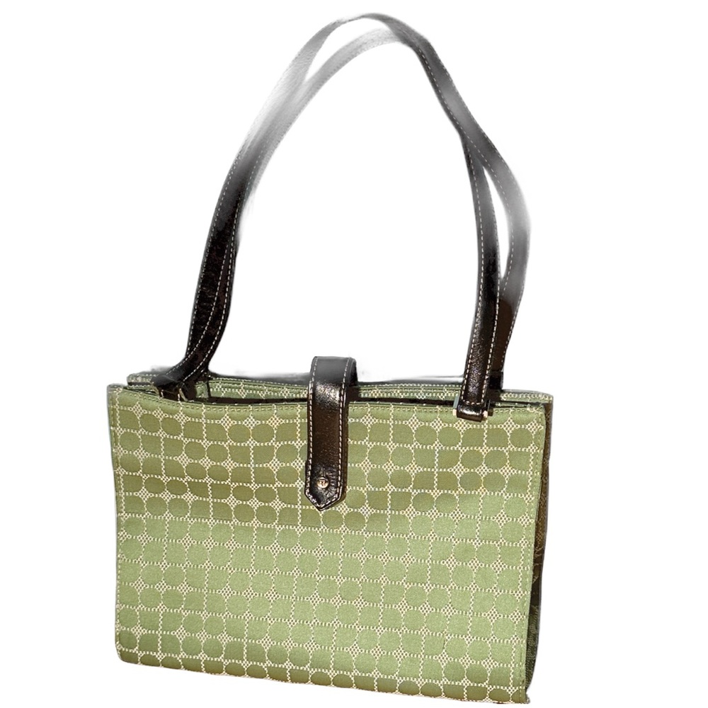 Y2K Geometric Fresh Green Dots kate spade Logo Classic Structured Shoulderbag